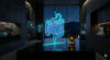 A dark luxury visualization of the human gut microbiome connected to glowing biometric data, beside a premium probiotic supplement.